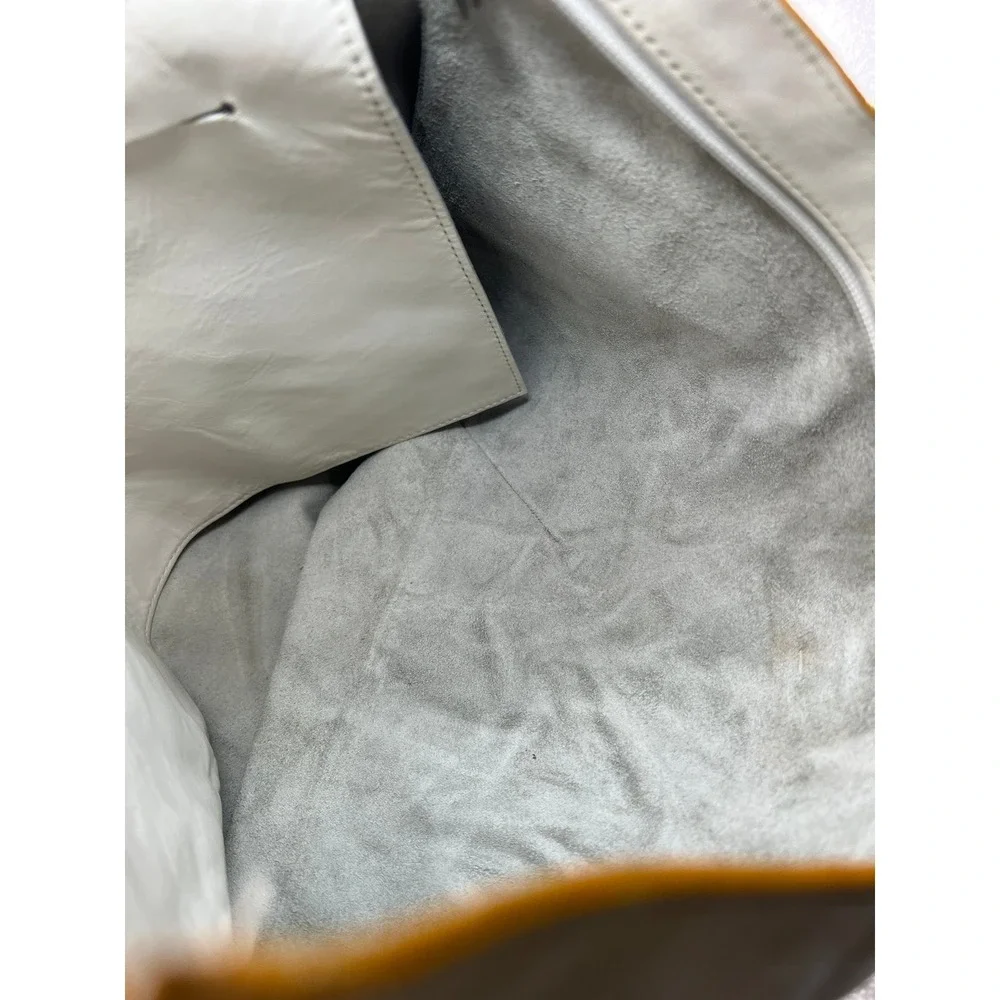 Vintage DKNY White Leather Slouchy Hobo Shoulder Bag